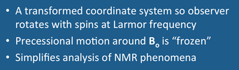 NMR resonance frequency, rotating frame