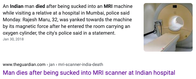 projectile death MRI india